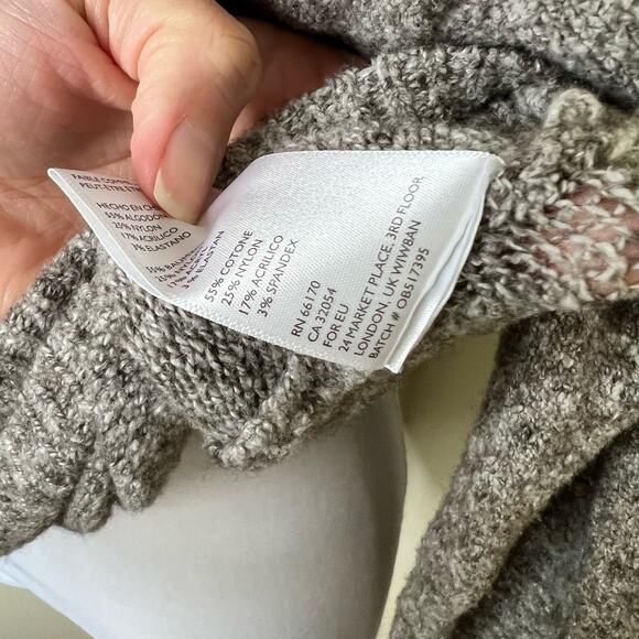 UO Silence + Noise Sweater Medium Taupe Relaxed Knitted V-Neck Faux Wrap Marled - Picture 11 of 11